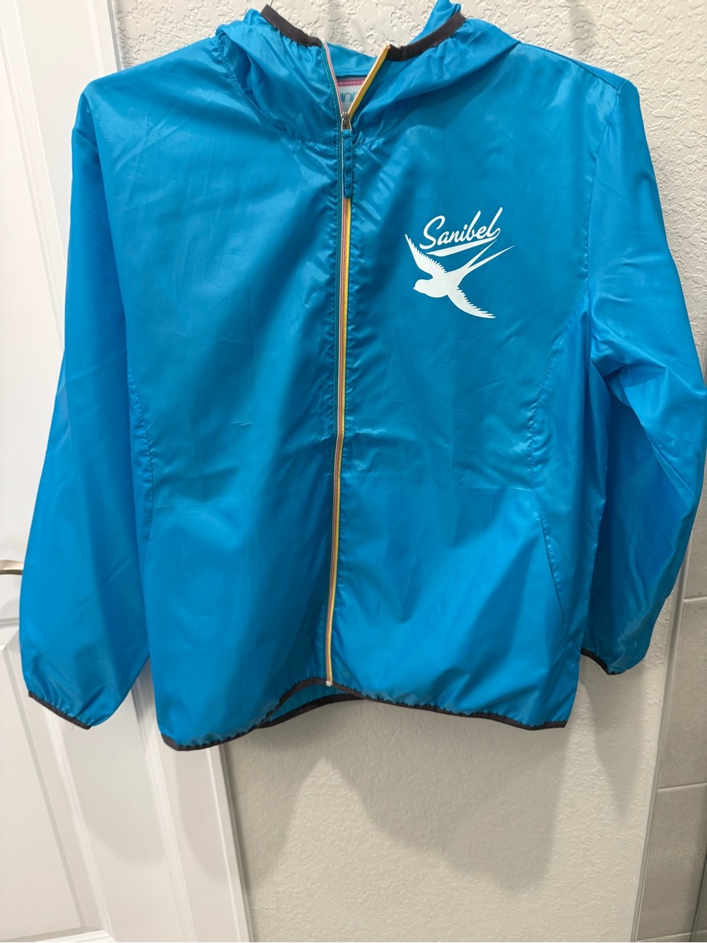 Women’s blue Windbreaker Jacket with Hood
